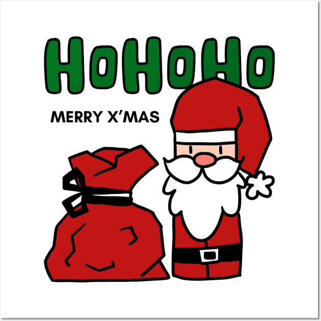 Cute HoHoHo Santa Claus Wall Art by White.t.tales